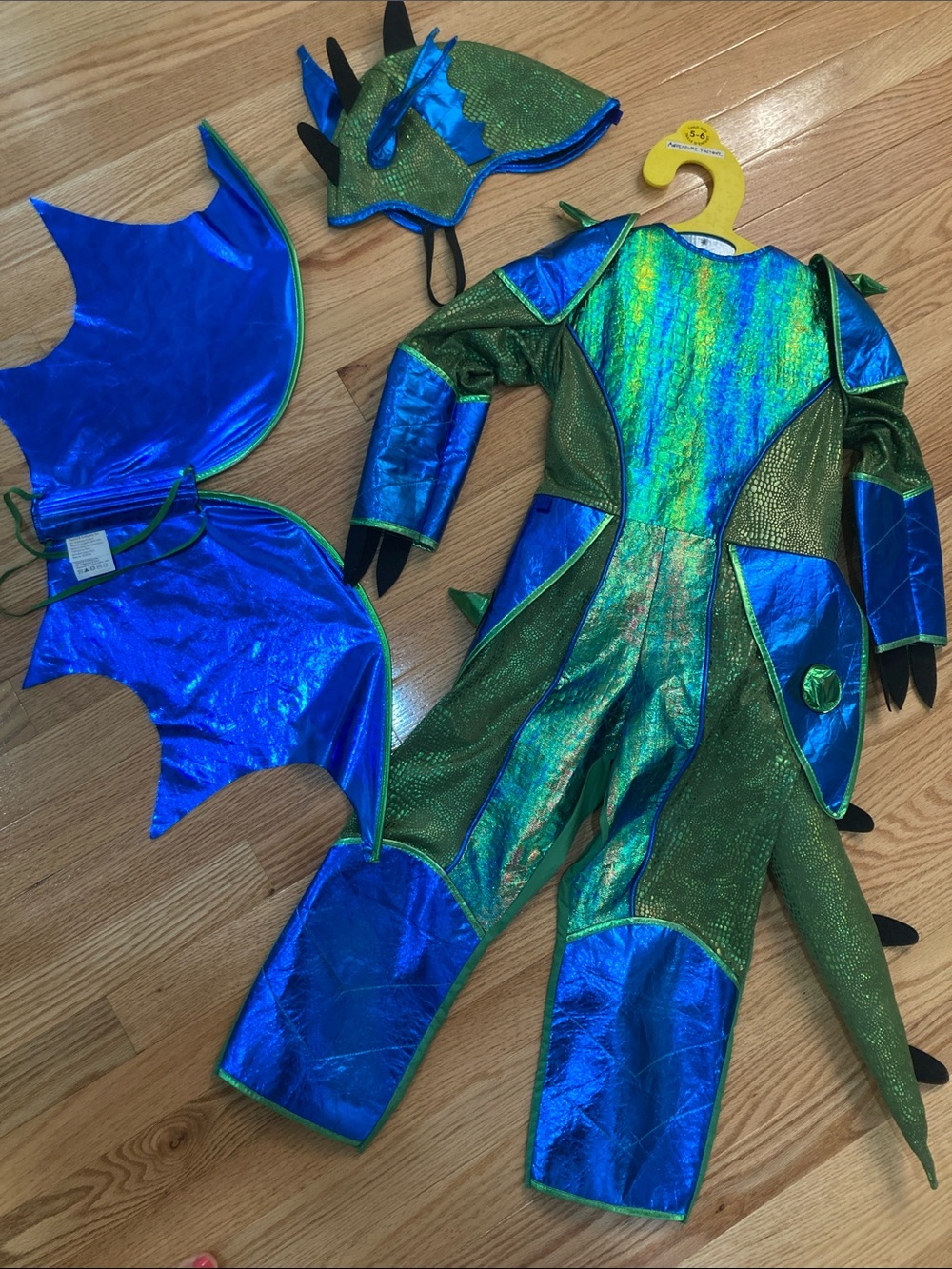 Kids Shimmering Green & Blue Dragon Costume - Sparkle Dragon Outfit